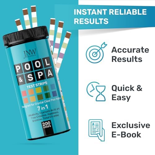 JNW Direct Pool Test Strips for Pools and Spas - 7 in 1 Water Test 200 Pack - Image 3