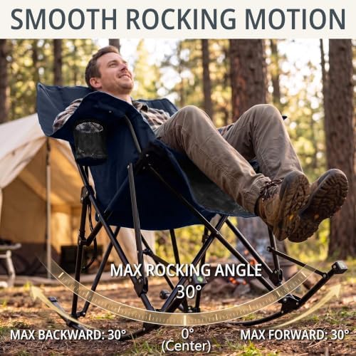 400lbs Rocking Camping Chair Oversized Folding Rocker - Image 6