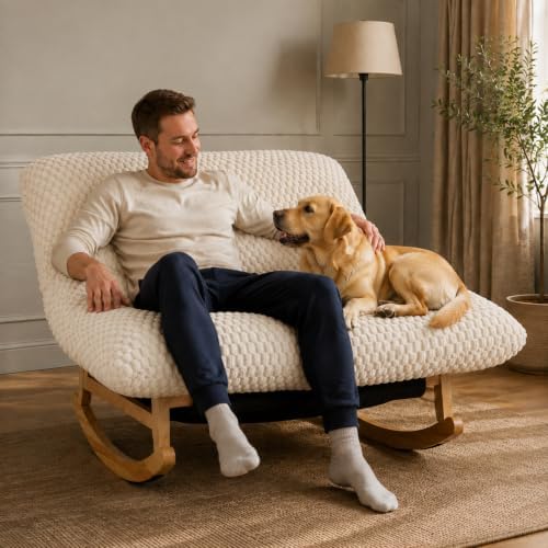 Oversized Rocking Chair, Extra Wide Plush Lounge Chair - Image 4