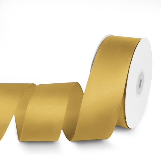 1-1/2" x 50 Yards Satin Ribbon - Gold Silk Ribbon with Spool - Ideal for Gift Wrapping, Floral Bouquets, Crafts, Wedding Party Decorations, Christmas and Sewing Projects