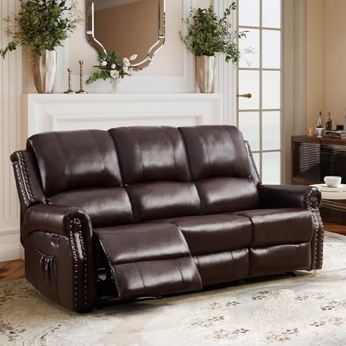 CANMOV Faux Leather Power Reclining Sofa, 3 Seat Electric Recliner Couch Sofa - Image 7