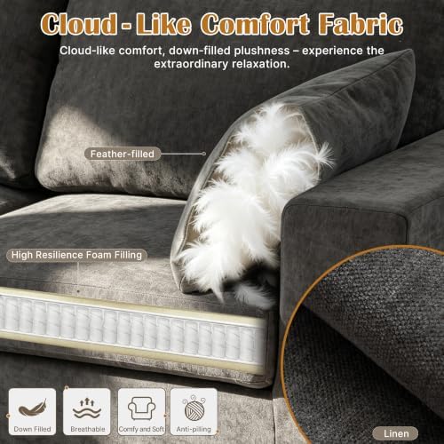 Oversized Modular Sectional Sofa, Dark Grey - Image 4