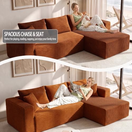 93" Boneless Couch, Modular Sectional Sofa - Image 4
