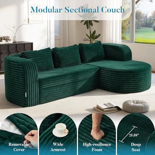 Hobestluk Boneless Couch Modular Sectional Sofa L-Shape Lounge Cloud Couch - Image 5