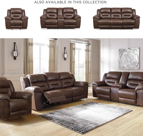 Signature Design by Ashley Brown Reclining Loveseat - Image 4
