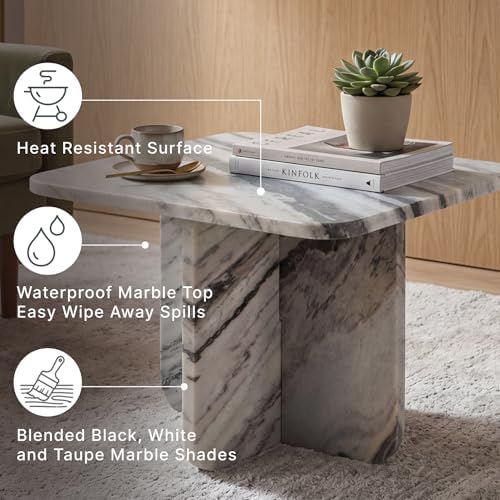 Signature Design by Ashley Baretton Marble Coffee Table, Square Nesting Design - Image 4