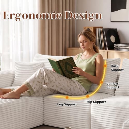 118" Boneless Couch, Modular Sectional Sofa - Image 4