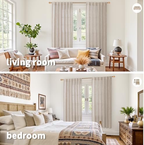 YoungsTex Linen Semi Sheer Curtains 78 Inch Length - Image 2