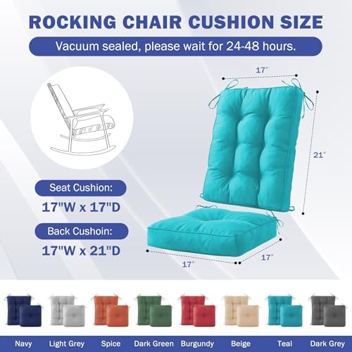 IPYNBAP Rocking Chair Cushion, Waterproof and Fade-Resistant Patio Chair - Image 2