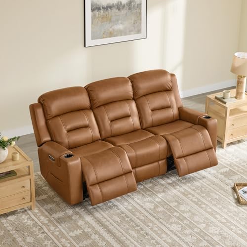 Watson & Whitely Genuine Leather Lay Flat Power Reclining Sofa - Image 3