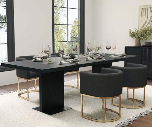 HNY Mid Century Modern Upholstered Barrel Dining Chairs - Image 5