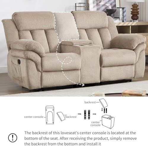 CANMOV Recliner Sofa Set, Manual Recliner Loveseat - Image 6