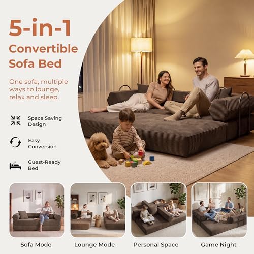 79" Convertible Futon Sofa Bed, Boneless Couch - Image 3