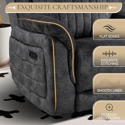 Power Reclining Loveseat with Zero Gravity, Adjustable Headrest, Electric - Image 6