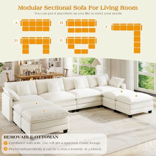 Hanherry Modular Sectional Sofa, Cloud Couch - Image 5