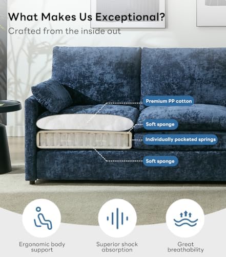 Iroomy Modern Accent Armchair – Cloud-Like Single Sofa - Image 5
