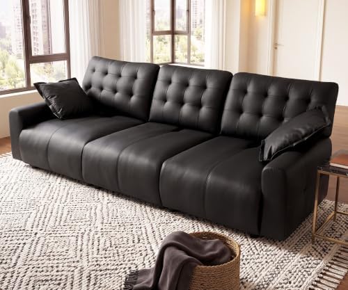 Oversized Sectional Couches for Living Room, Modular Leather Cloud Couch by HOMYHOMEY