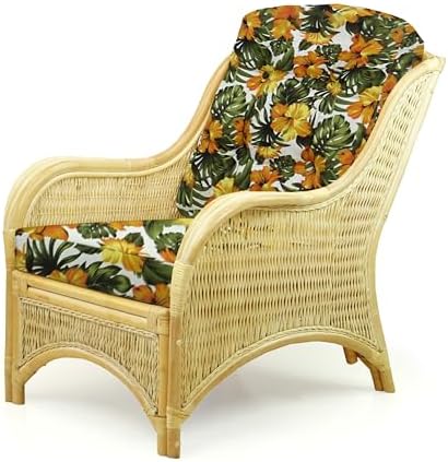 Jam Lounge Living Accent Armchair Natural Color, Natural Rattan Wicker Handmade - Image 4
