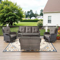 Belord 5 Piece Outdoor Wicker Furniture, Patio Swivel Rocking Chairs by Belord