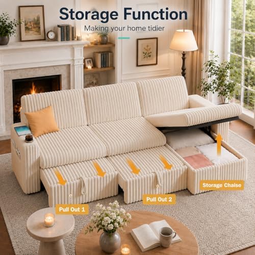 Vipbear 101" Sectional Sleeper Sofa - Image 4