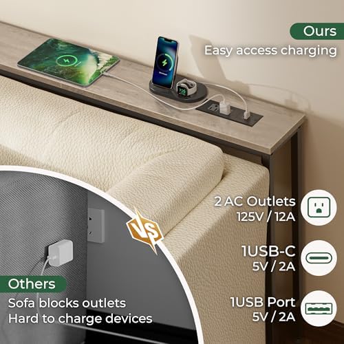 SUPERJARE 110.2 inch Narrow Behind Couch Table - Image 5