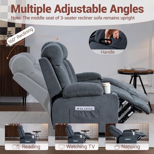 2 Piece Manual Recliner Sofa Set, Sofa & Chair - Image 3