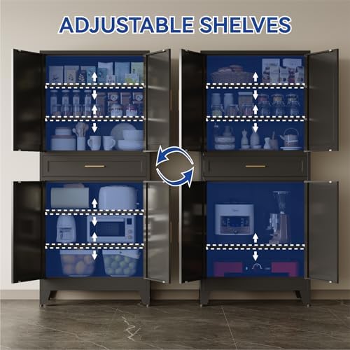 COFaR 71'' Tall Metal Pantry Cabinet - Image 6