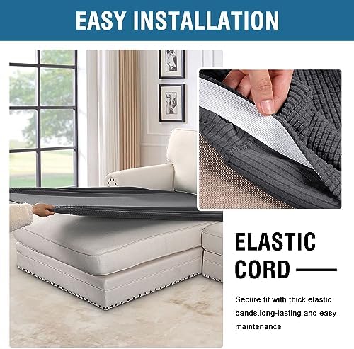 H.VERSAILTEX Super Stretch Individual Chaise Cover Sectional Couch Covers - Image 5