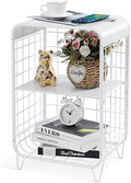 APEXCHASER Cute Nightstand, 3 Tier Metal Side Table by APEXCHASER