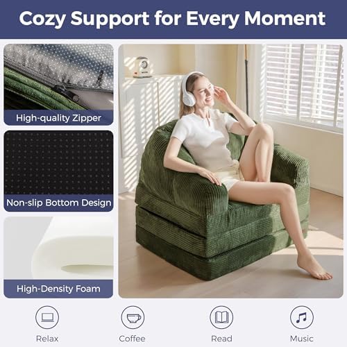 MAXYOYO Folding Sofa Bed with Backrest, Boneless Fold Out Couch with Handle - Image 4