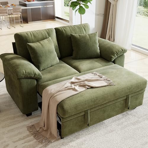 WorthFurni 61” Pull Out Couch, 2 in 1 Sleeper Sofa Bed by WorthFurni