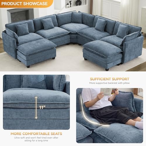 113'' V Shaped Sectional Cloud Couch, Modular Sofas - Image 3