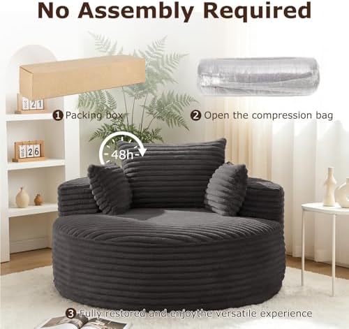 Oversized Chaise Lounge Chair Indoor, Boneless Sleeper Sofa Bed - Image 6