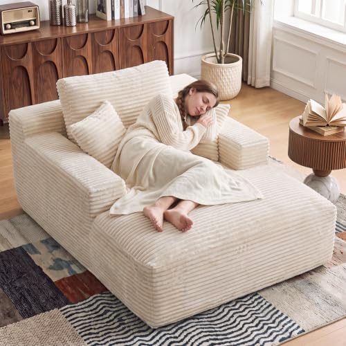 68" Oversized Boneless Chaise Lounge Chair, Cloud Reading Sofa by sonovafurn