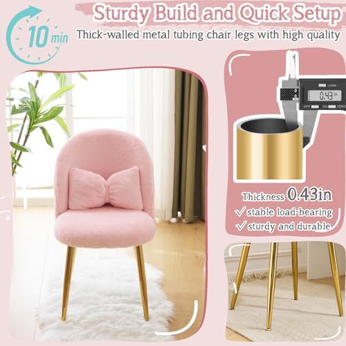 VINGLI Fluffy Girls Vanity Chair - Image 5
