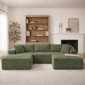 Claiks 104" Boneless Couch, U-Shape Corduroy Sectional Sofa by CLAIKS