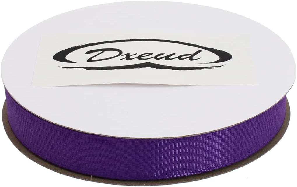 Solid Grosgrain Ribbon 25 Yard Each Roll 100% Polyester Woven Edge (3/8", Purple)