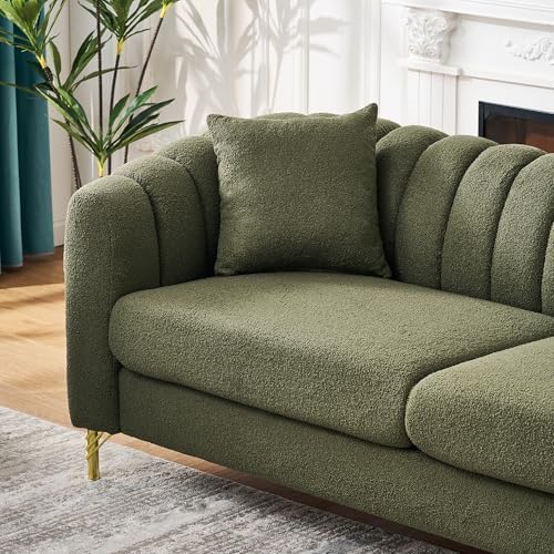 83.5" Oversized Modern 3-Seater Sofa, Teddy Tufted Couch - Image 5