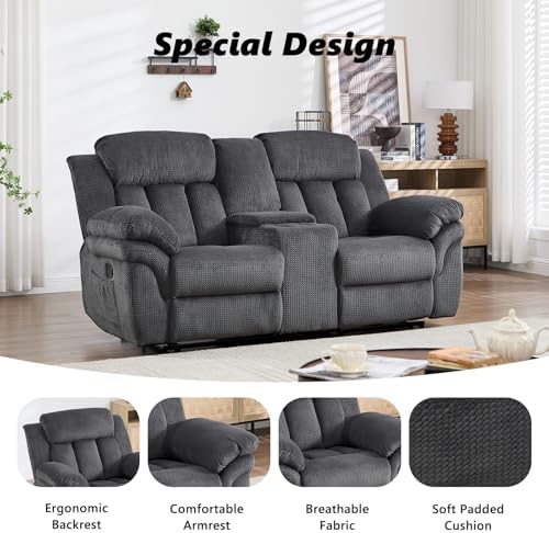 CANMOV Recliner Sofa Set, Manual Recliner Loveseat - Image 5