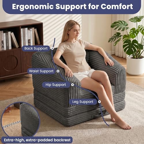 JUIKURY Convertible Sofa Bed, 3-in-1 Foldable Loveseat Couch - Image 3