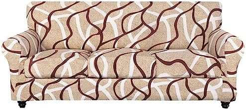 SearchI Stretch Sofa Cover Printed Couch Cover, Floral Pattern 4 Pieces Sofa by SearchI