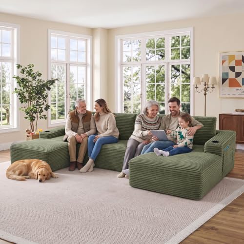Skepphlay 133" U Shaped Couch, Boneless Sectional Couches - Image 6