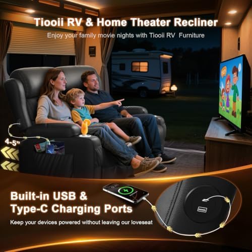 RV Loveseat Recliner Sofa, Wall Hugger Reclining RV Couch - Image 3