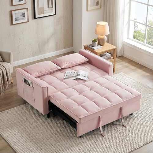 Sleeper Sofa Bed with Adjustable Backrest & Side Pockets - Image 7