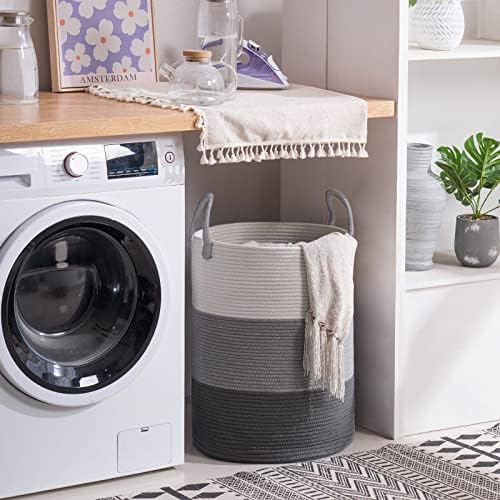 YOUDENOVA Cotton Rope Laundry Hamper Basket, 58L Blanket Basket - Image 6