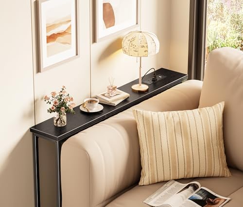 SUPERJARE 39.4 inch Narrow Behind Couch Table - Image 2