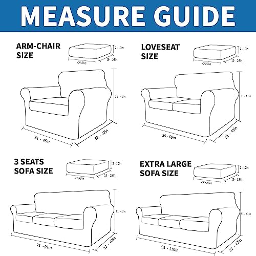 XINEAGE 2-Piece Stretch Armchair Sofa Cover, Washable Couch Covers - Image 2