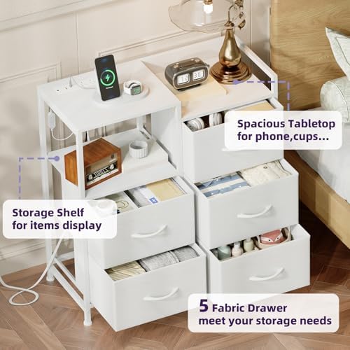 Somdot Wide Bedroom Nightstand - Image 6