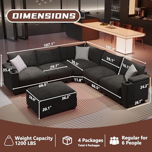 107" L Shaped Sectional Couches - Image 2