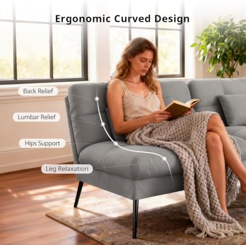 COMHOMA 72″ Convertible Futon Sofa Bed, Adjustable Backrest - Image 5